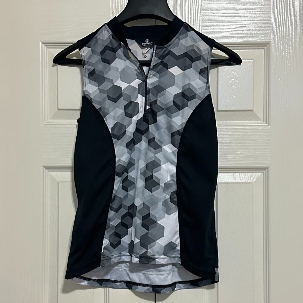 Canari Women's Sleeveless Black and White Cycling Jersey Size M